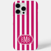 Bessenvlekken en witte monogramstrepen Case-Mate iPhone case (Achterkant)