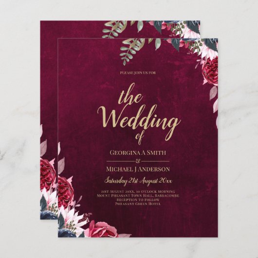 Bessenvlier bloemige bruiloft (Voorkant / Achterkant)