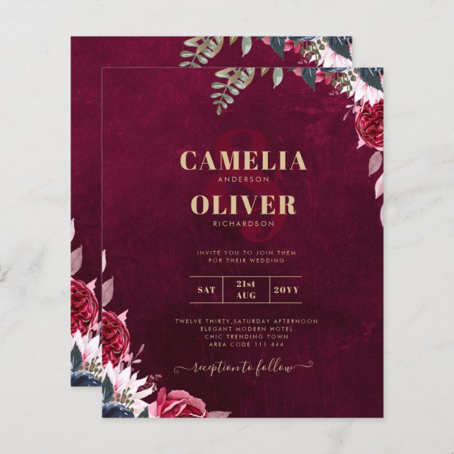 Bessenvlier bloemige bruiloft (Voorkant / Achterkant)