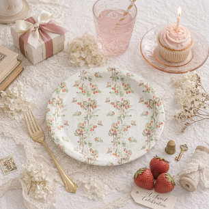 Bessenvlinder Bloem Eerste Verjaardag Papieren Bordje