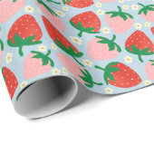 Bessenvreugde Pastelblauw Cadeaupapier (Rol Hoek)