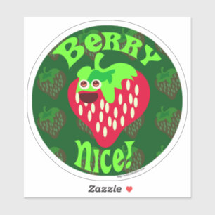 Bessenvriendelijk Leuk Aardbei Cartoon Plezierige Sticker