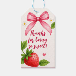 Bessenvriendelijke aardbeien verjaardag bedankt cadeaulabel