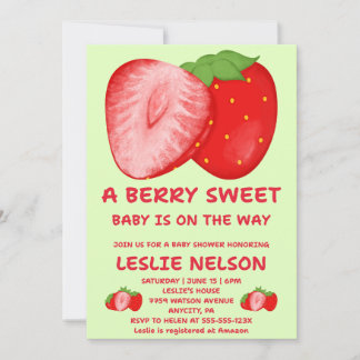 Bessenvriendelijke baby shower uitnodiging