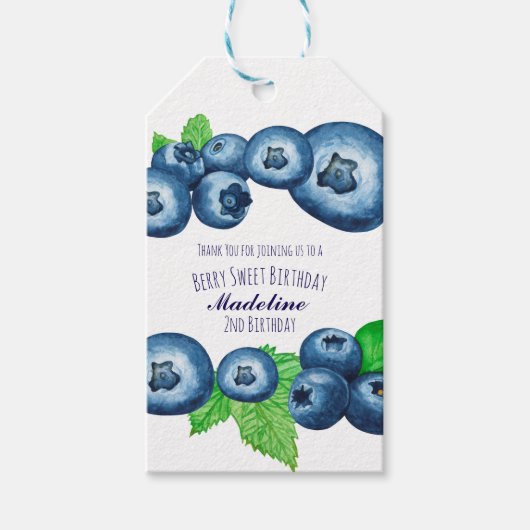 Bessenvriendelijke blauwe bessen Verjaardag Cadeaulabel (Voorkant)