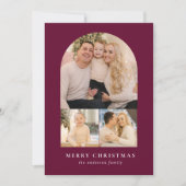 Bessenvriendelijke boog 3 foto feestdagenkaart (Voorkant)