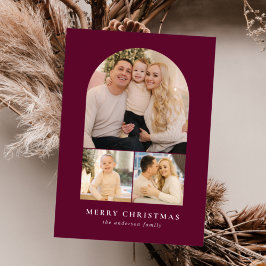 Bessenvriendelijke boog 3 foto feestdagenkaart