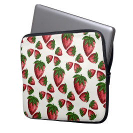 Bessenvriendelijke met de hand getekende aardbei l laptop sleeve