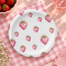 Bessenvrolijke aardbei baby shower papieren borden