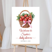 Bessenvrolijke Aardbeien Baby Shower Welkomstbord