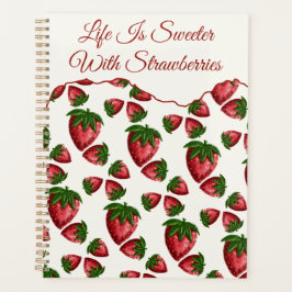 Bessenvrolijke Aardbeipatroon Dagelijkse Planner