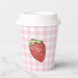 Bessenvrolijke Eerste Verjaardag Aardbei Papieren Bekers