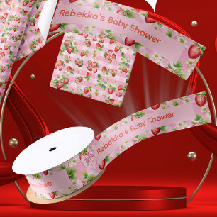 Bessenvrolijke Roze Strik Gingham Douchen op Maat Satijnen Lint