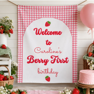 Bessenvruchten Zoete Aardbei 1e Verjaardagsfeestje Spandoek