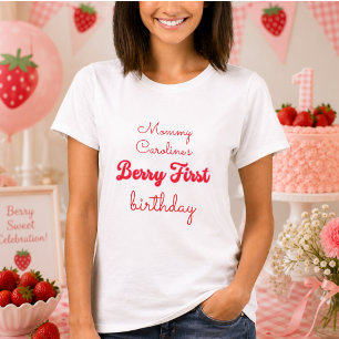 Bessenvruchten Zoete Aardbei 1e Verjaardagsfeestje T-shirt