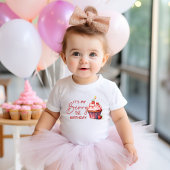 Bessie 1e verjaardag Roze Rode Aardbei Cupcake