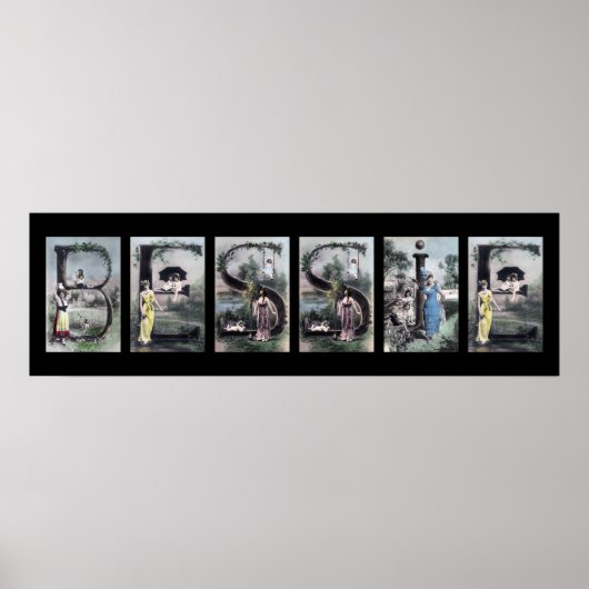 BESSIE  alfabet Letter Name Art Poster (Voorkant)