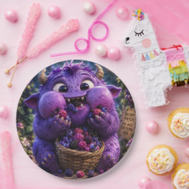Bessie Bandiet Cute Monster Fantasy Bos Kunst Papieren Bordje