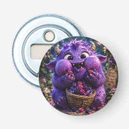 Bessie Boef Cute Monster Fantasy Bos Kunst Button Flesopener