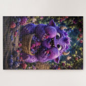 Bessie Boef Cute Monster Fantasy Bos Kunst Legpuzzel (Horizontaal)