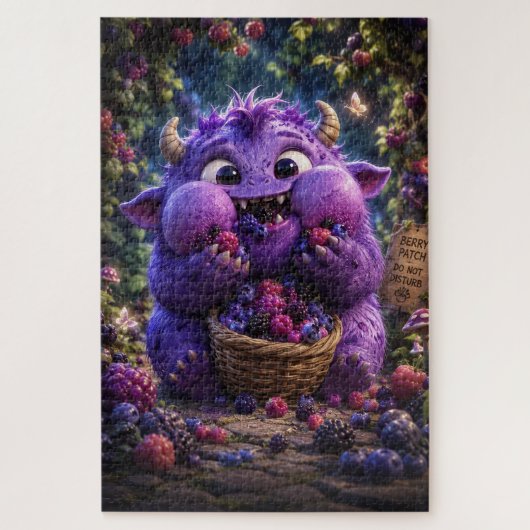 Bessie Boef Cute Monster Fantasy Bos Kunst Legpuzzel (Verticaal)