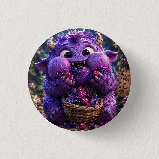 Bessie Boef Cute Monster Fantasy Bos Kunst Ronde Button 3,2 Cm (Voorkant)