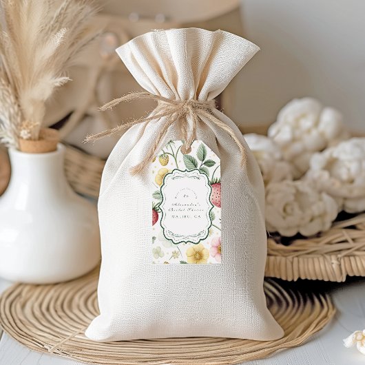 Bessie Botanische Bruiloftsdienst Charm Cadeaulabel