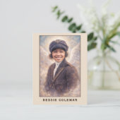 Bessie Coleman Aviatrix Angel Briefkaart (Staand voorkant)