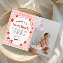 Bessie Eerste Aardbei Meisje 1e Verjaardag Foto