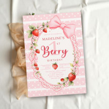 Bessie Eerste Aardbei Strepen Kantwerk 1e Verjaard