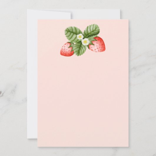 Bessie eerste aardbei verjaardagsfeest template kaart (Achterkant)