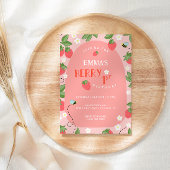 Bessie Eerste Roze Aardbei Bijen Verjaardagsfeestj Kaart