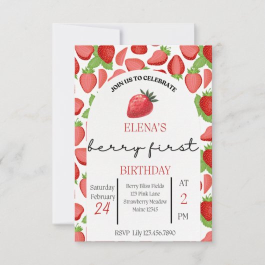 Bessie Eerste Uitnodiging (Voorkant)