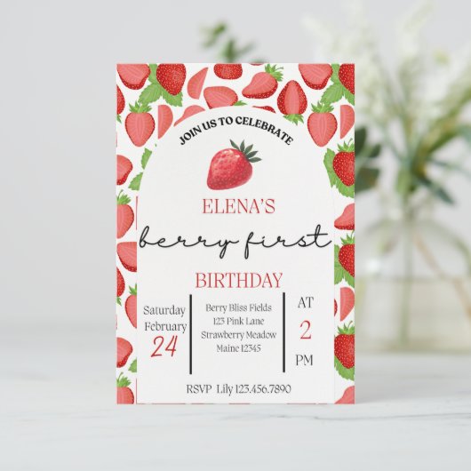 Bessie Eerste Uitnodiging (Staand voorkant)