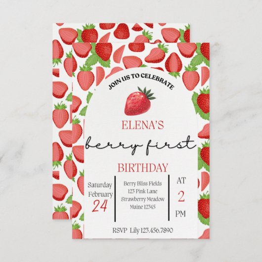 Bessie Eerste Uitnodiging (Voorkant / Achterkant)