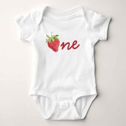 Bessie eerste verjaardag aardbei 1e verjaardag mei romper (Voorkant)