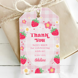 Bessie Eerste Verjaardag Aardbei Cadeaulabel