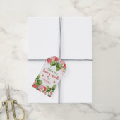Bessie eerste verjaardag aardbei dank je cadeaulabel (Met Touw)