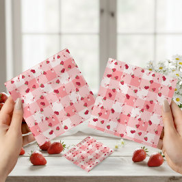 Bessie Eerste Verjaardag Rode Gingham Strikjes Tissuepapier