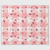 Bessie Eerste Verjaardag Rode Gingham Strikken Cadeaupapier (Vlak)
