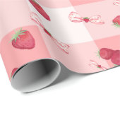 Bessie Eerste Verjaardag Rode Gingham Strikken Cadeaupapier (Rol Hoek)