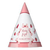 Bessie Eerste Verjaardag Rode Gingham Strikken Fee Feesthoedjes (Voorkant)