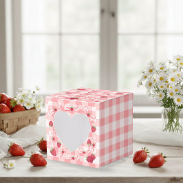 Bessie Eerste Verjaardag Rode Gingham Strikken Vie Bedankdoosjes