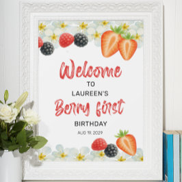 Bessie Eerste Verjaardag Welkom Bord Poster