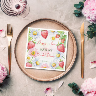 Bessie in love aardbei bruiloft feest bedrukt servet