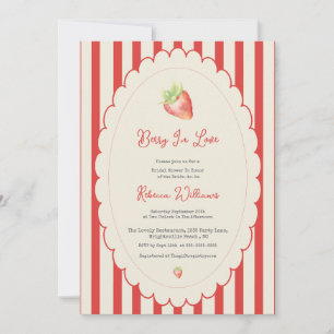 Bessie in Love Preppy Aardbei Bruiloft Feest Kaart