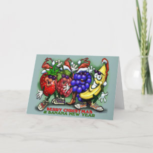 Bessie Kerst Banaan Nieuwjaar Feestdagen Kaart