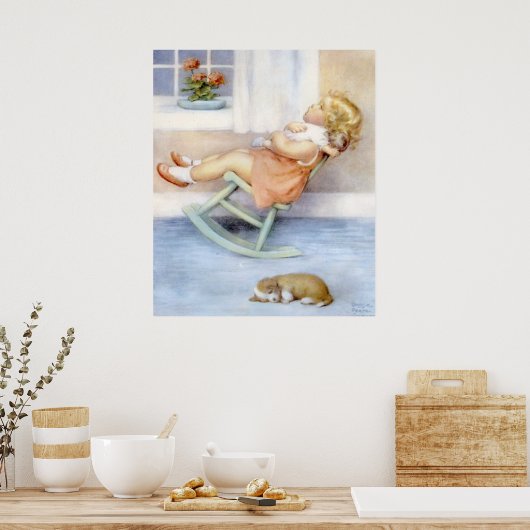 Bessie Pease Guttman Schattig Little Toddler Girl Poster (Keuken)