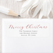 Bessie Rood Kerstmis Retouradres Label