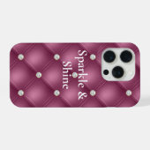 Bessie Roze Diamanten Pluimen Kerst   iPhone Hoesje (Achterkant horizontaal)